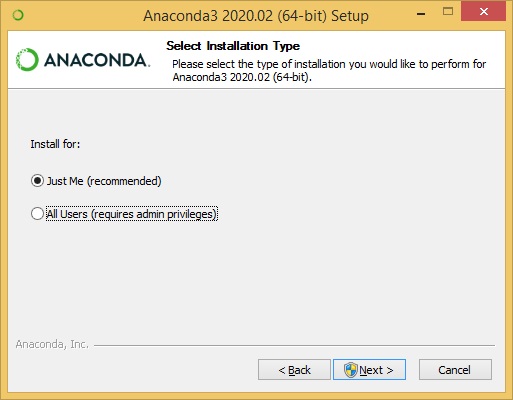Anaconda pythonをインストール(Windows用)