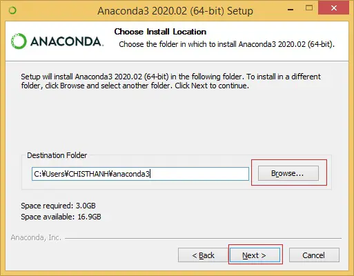 Anaconda pythonをインストール(Windows用)