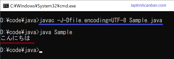 Chỉ định encode khi biên dịch chương trình Java