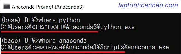  tìm nơi cài đặt Python trên Windows