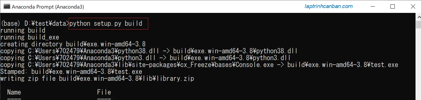 đóng gói chương trình python bằng cx_Freeze